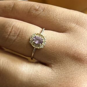Elegant Lavender Stone and Sterling Silver Ring